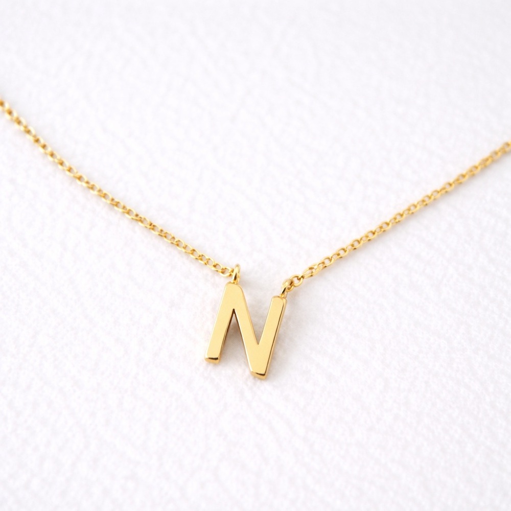 Gold tone Initial Necklace
